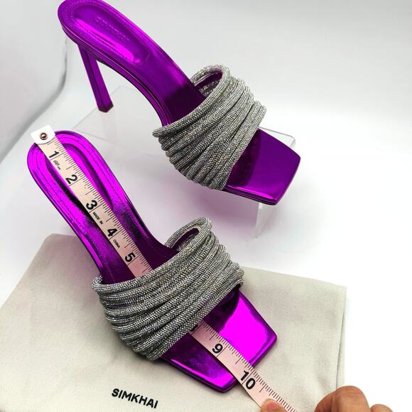 Jonathan Simkhai Crystal Embellishments Fuchsia Party Slides size 38 - Picture 9 of 15